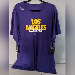 Mens Nike NBA LA Lakers Purple Tshirt Sports Fan Athletic Outdoor Gift Idea